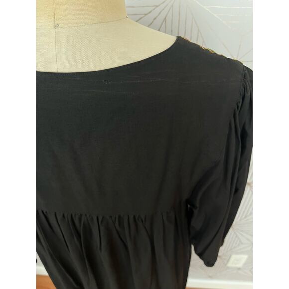 Vintage Sandy Starkman Boho Embroidered Caftan 100% Cotton Dress Made in India - Picture 11 of 13